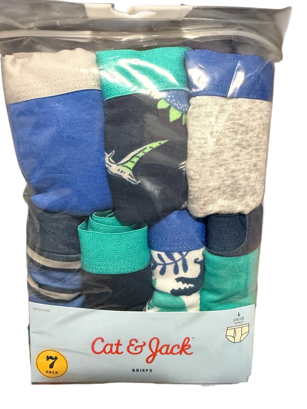 Cat & Jack Boys' Blue & Teal Briefs - 7 Pack Size L (10/12) NWT